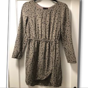 Olive/Black Spotted Print - Elastic Waist- Long Sleeve Top